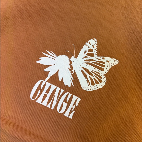 CHNGE orange Hoodie with White Text - Picture 5 of 10